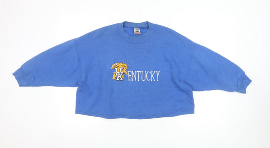 Womens UK Size L Fruit of the Loom Blue Pullover Sweatshirt