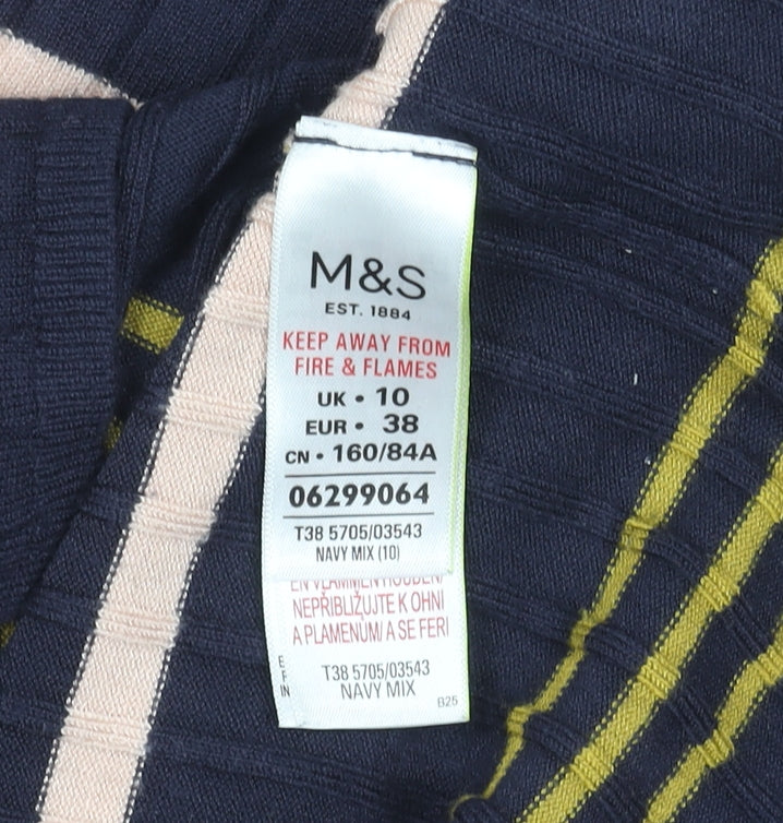 Womens UK Size 10 Marks and Spencer Blue Basic T-Shirt