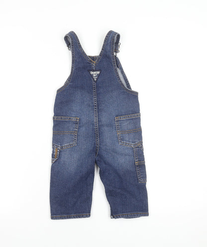 OshKosh B'gosh Blue Denim Dungarees 12 Months Unisex Adjustable Strap