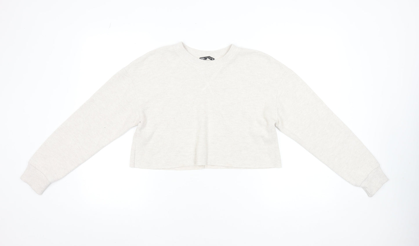 Womens UK Size S Zara Beige Pullover Jumper