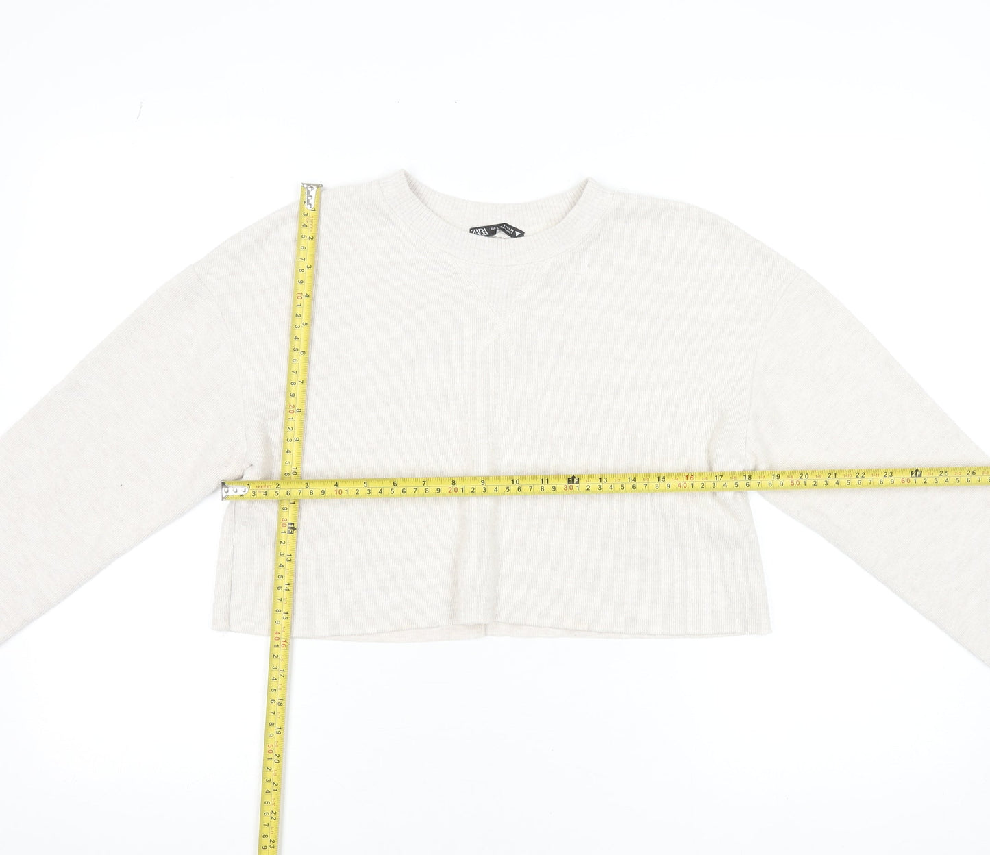 Womens UK Size S Zara Beige Pullover Jumper