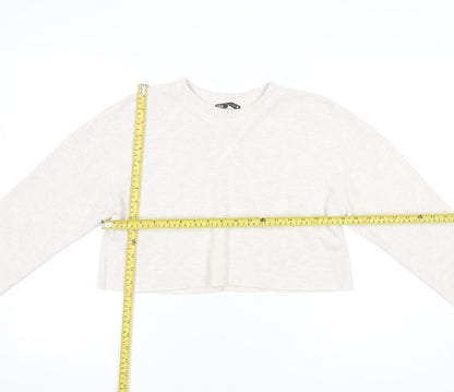 Womens UK Size S Zara Beige Pullover Jumper
