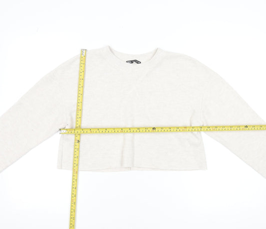 Womens UK Size S Zara Beige Pullover Jumper