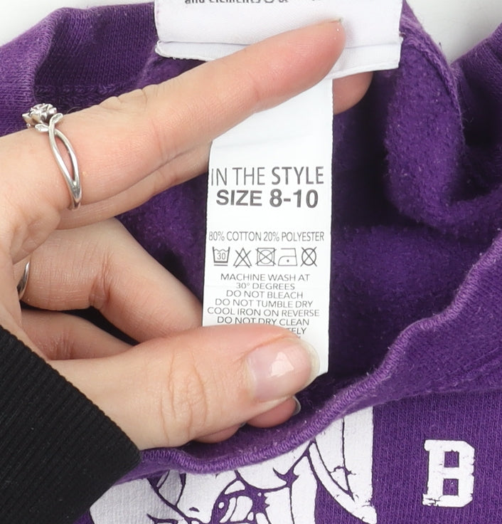 Womens UK Size 8-10 Looney Tunes Purple Pullover Sweatshirt