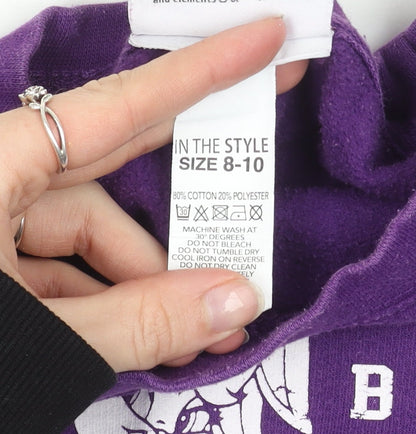 Womens UK Size 8-10 Looney Tunes Purple Pullover Sweatshirt