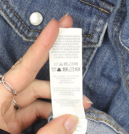 Denim Co. Women's Blue Long Sleeve Shirt Dress Size 8 Casual Denim