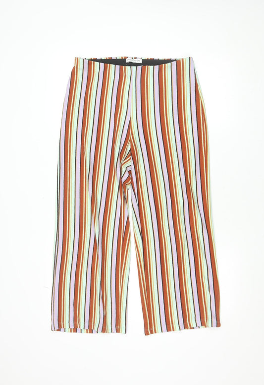 Urban Outfitters Women’s Multicoloured Striped Wide-Leg Trousers M