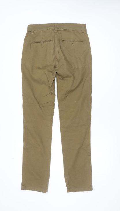 Fluid Men's Beige Chino Trousers 28R Slim Fit Cotton Elastane