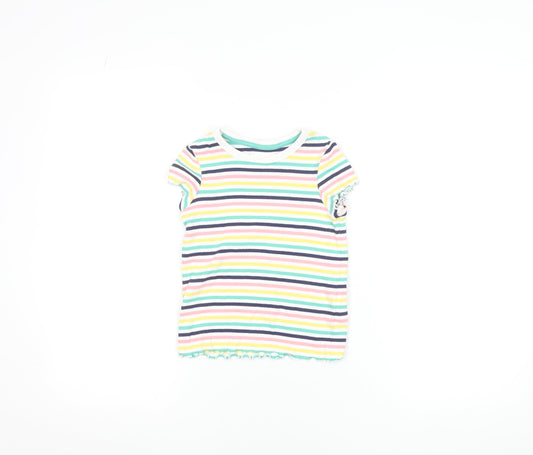 Girls UK Size 4-5 Years Marks and Spencer Multicoloured Basic T-Shirt
