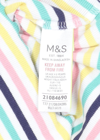 Girls UK Size 4-5 Years Marks and Spencer Multicoloured Basic T-Shirt