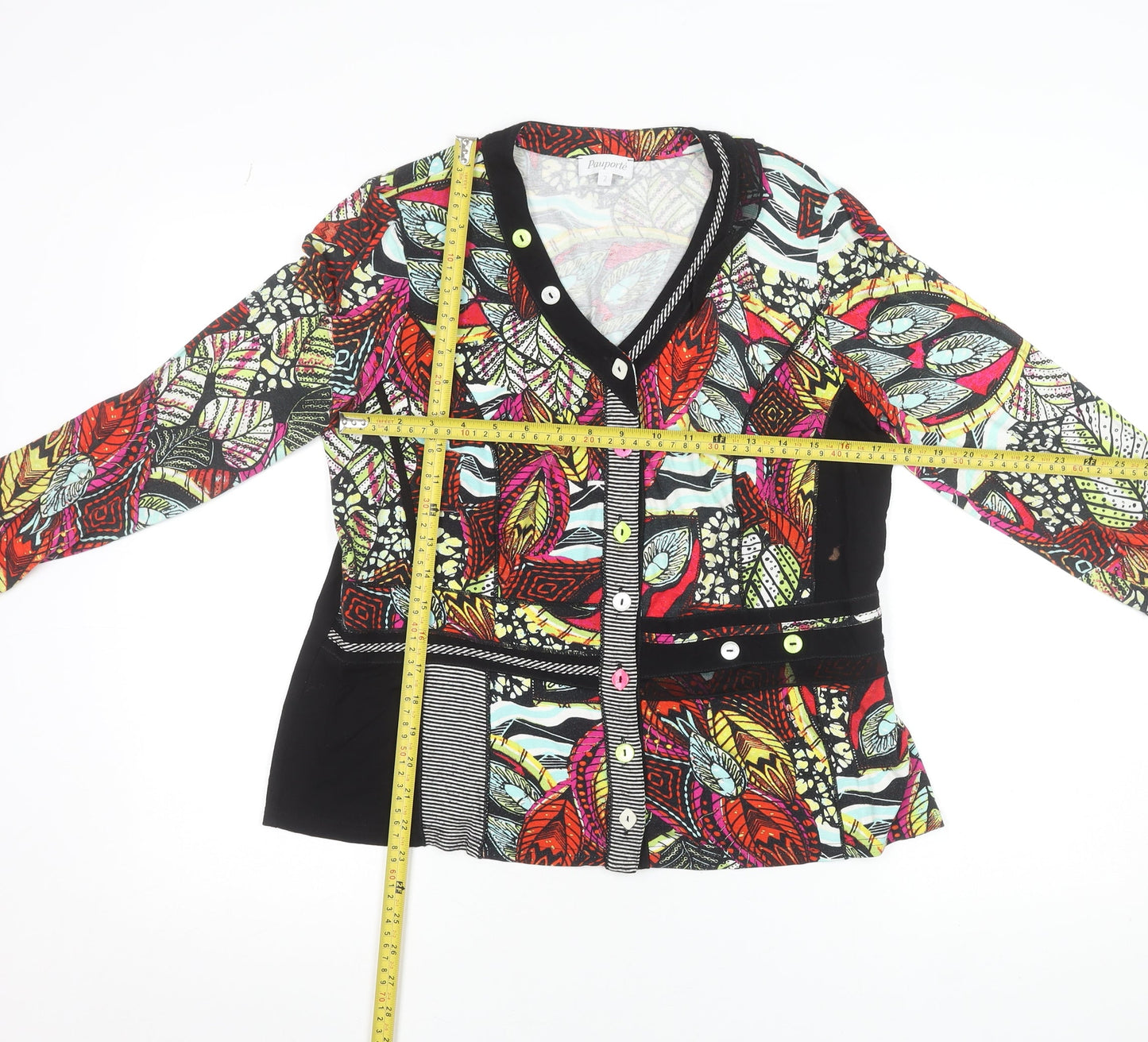 Womens UK Size S Pauporté Multicoloured Cropped Button-Up