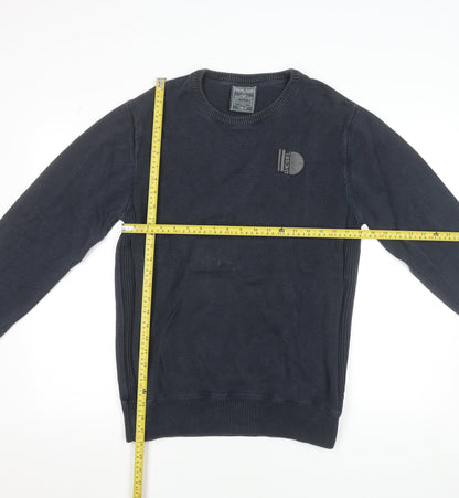 Diesel Men's Black Cotton Crew Neck Pullover Jumper XL