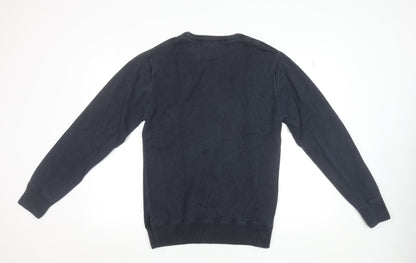 Diesel Men's Black Cotton Crew Neck Pullover Jumper XL