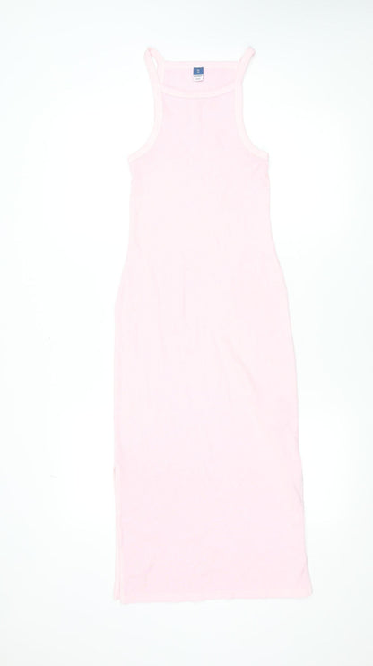Old Navy Women’s Pink Ribbed Midi Tank Dress XS