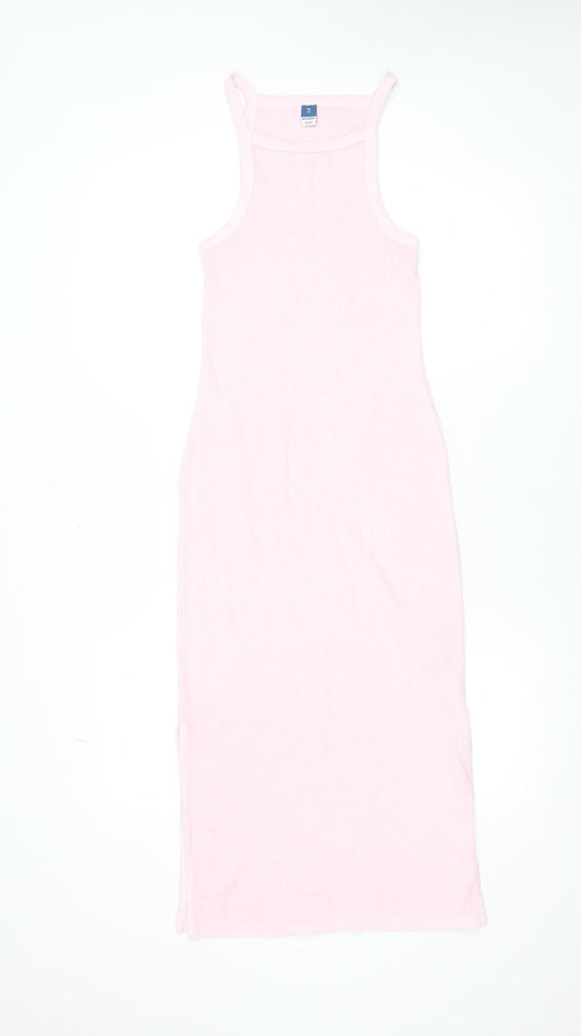 Old Navy Women’s Pink Ribbed Midi Tank Dress XS