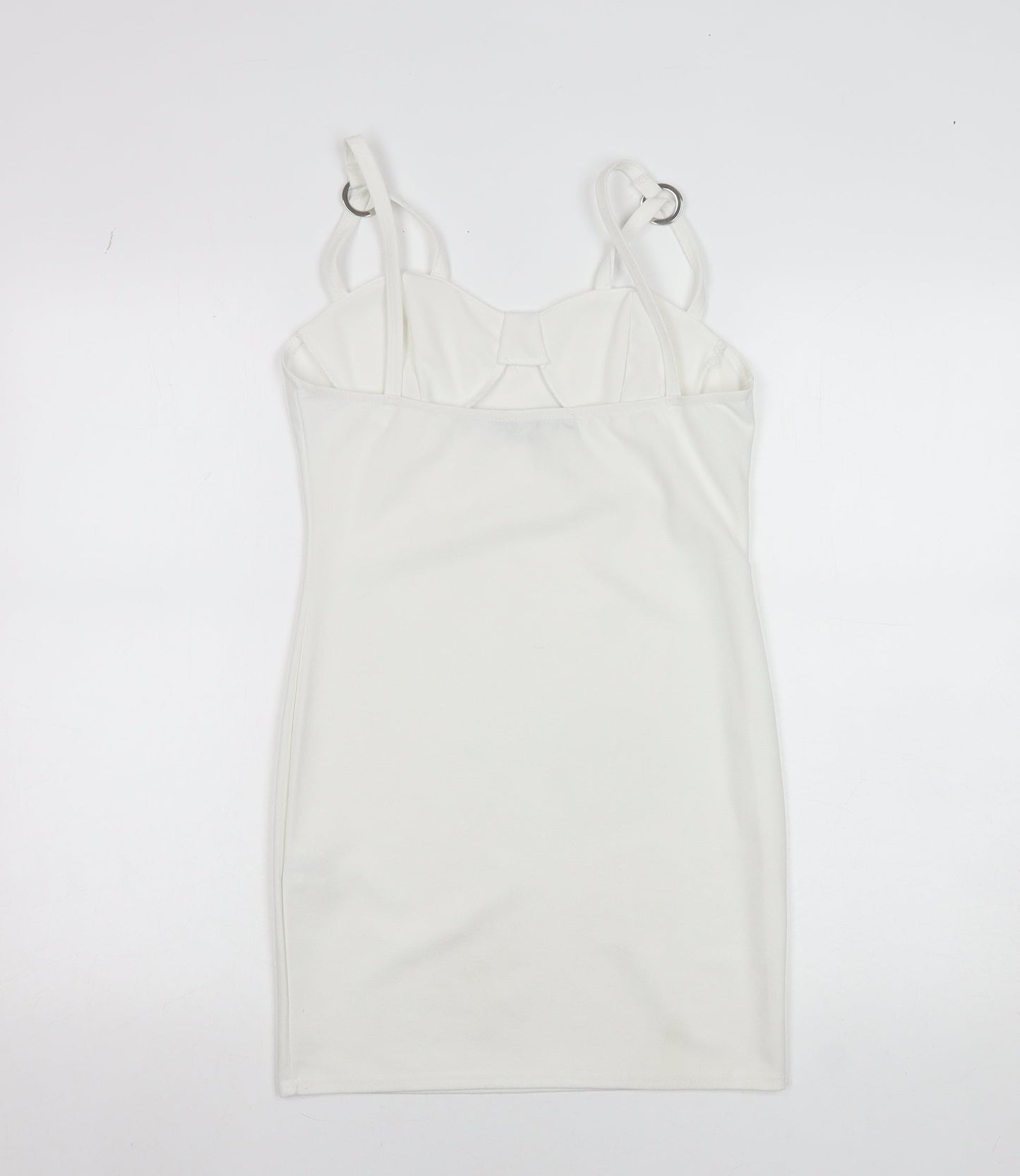 PrettyLittleThing Women White UK 12 Bodycon Mini Dress Polyester Blend