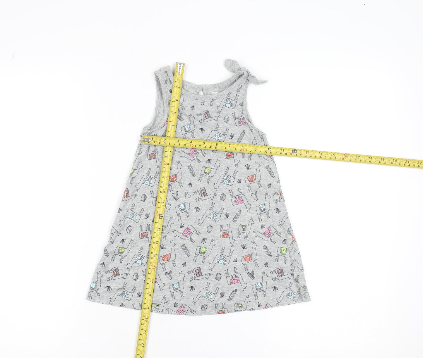 Baby Gap Girls Grey Animal Print A-Line Sleeveless Dress 3 Years