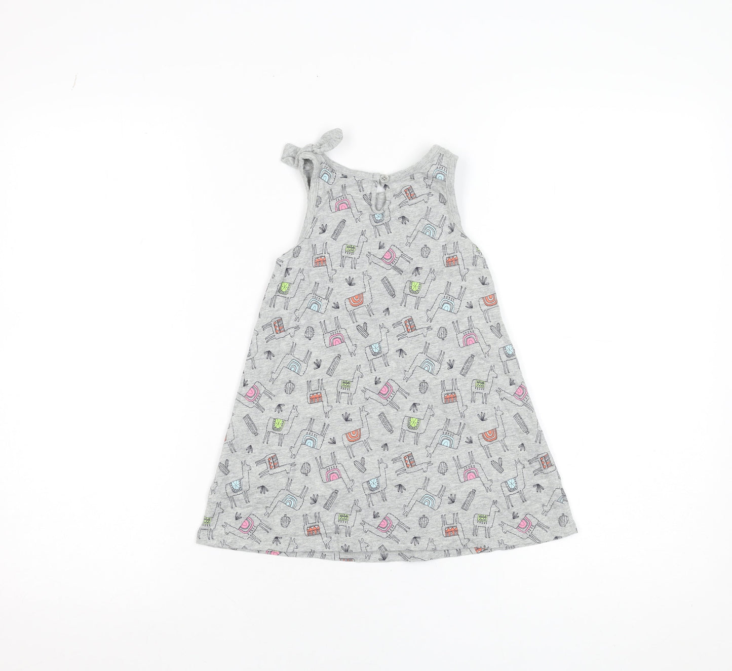 Baby Gap Girls Grey Animal Print A-Line Sleeveless Dress 3 Years