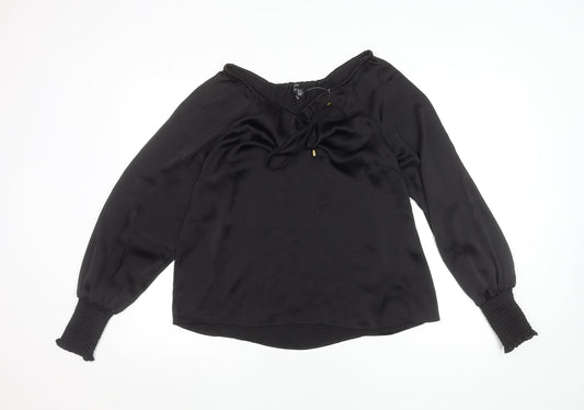 Womens UK Size 8 friends like these Black Peasant Blouse