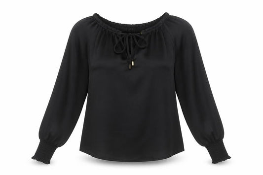 Womens UK Size 8 friends like these Black Peasant Blouse