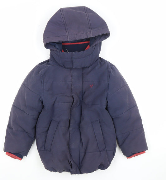 Boys UK Size 5-6 Years Crew Clothing Blue Puffer Jacket