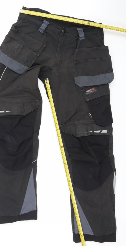 Dickies Pro Workwear Black Cargo Trousers Men 40R Durable Work Pants