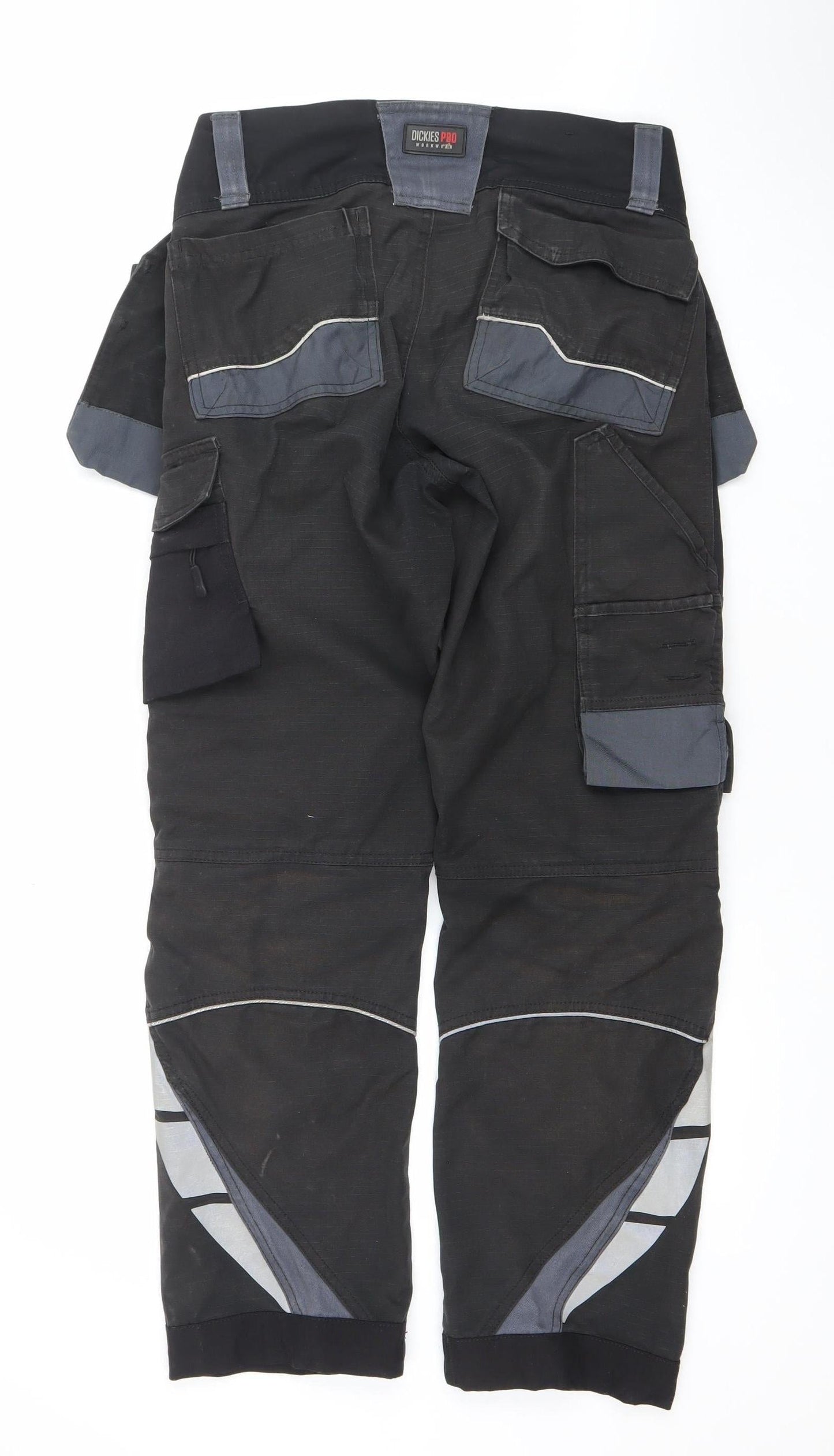 Dickies Pro Workwear Black Cargo Trousers Men 40R Durable Work Pants