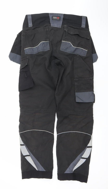 Dickies Pro Workwear Black Cargo Trousers Men 40R Durable Work Pants