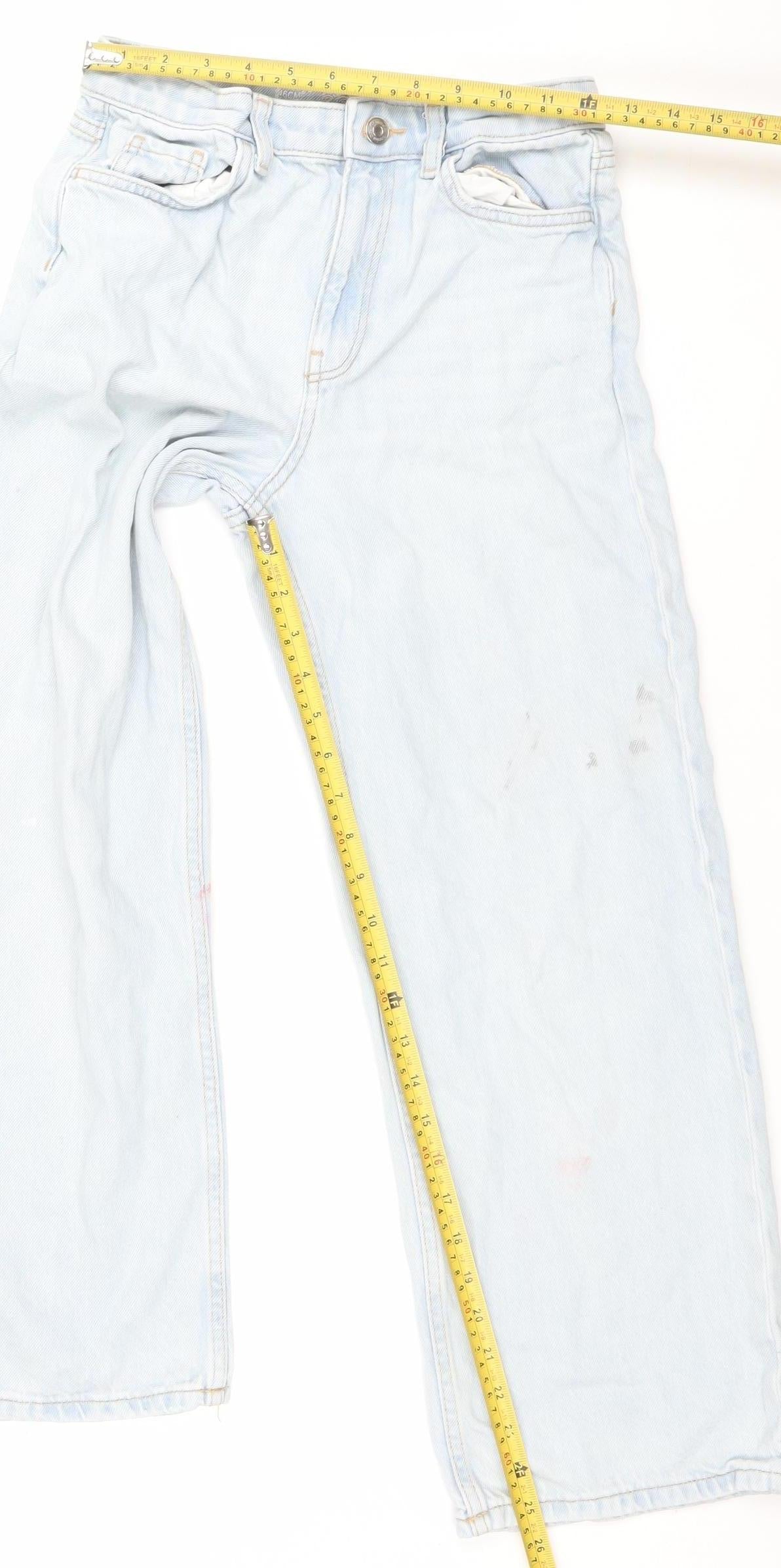 Primark Girls Blue Light Wash Wide-Leg Denim Jeans - 10 Years