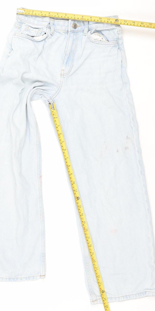 Primark Girls Blue Light Wash Wide-Leg Denim Jeans - 10 Years