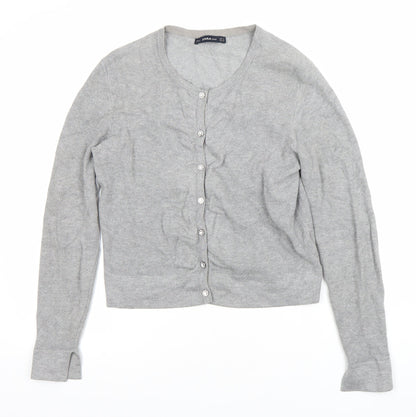 Womens UK Size S Zara Grey Cardigan Jumper