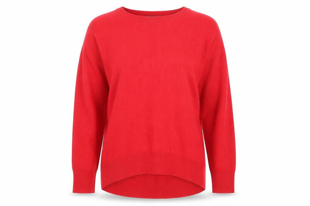 Primark Women's Red Acrylic Knit Crew Neck Pullover Jumper M