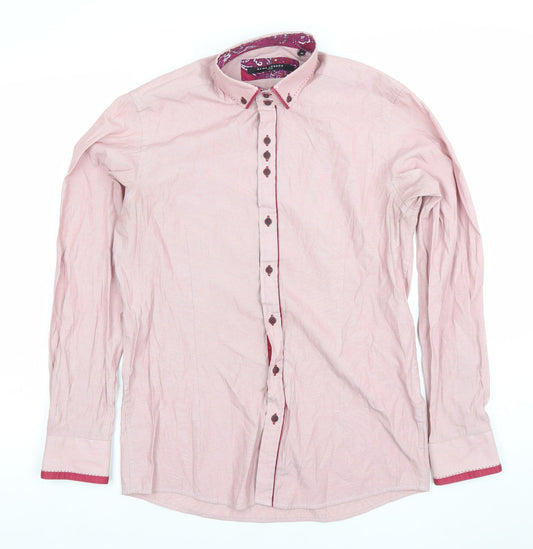 Mens UK Collar Size M Guide London Smart Pink  Dress Shirt