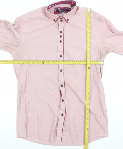 Mens UK Collar Size M Guide London Smart Pink  Dress Shirt