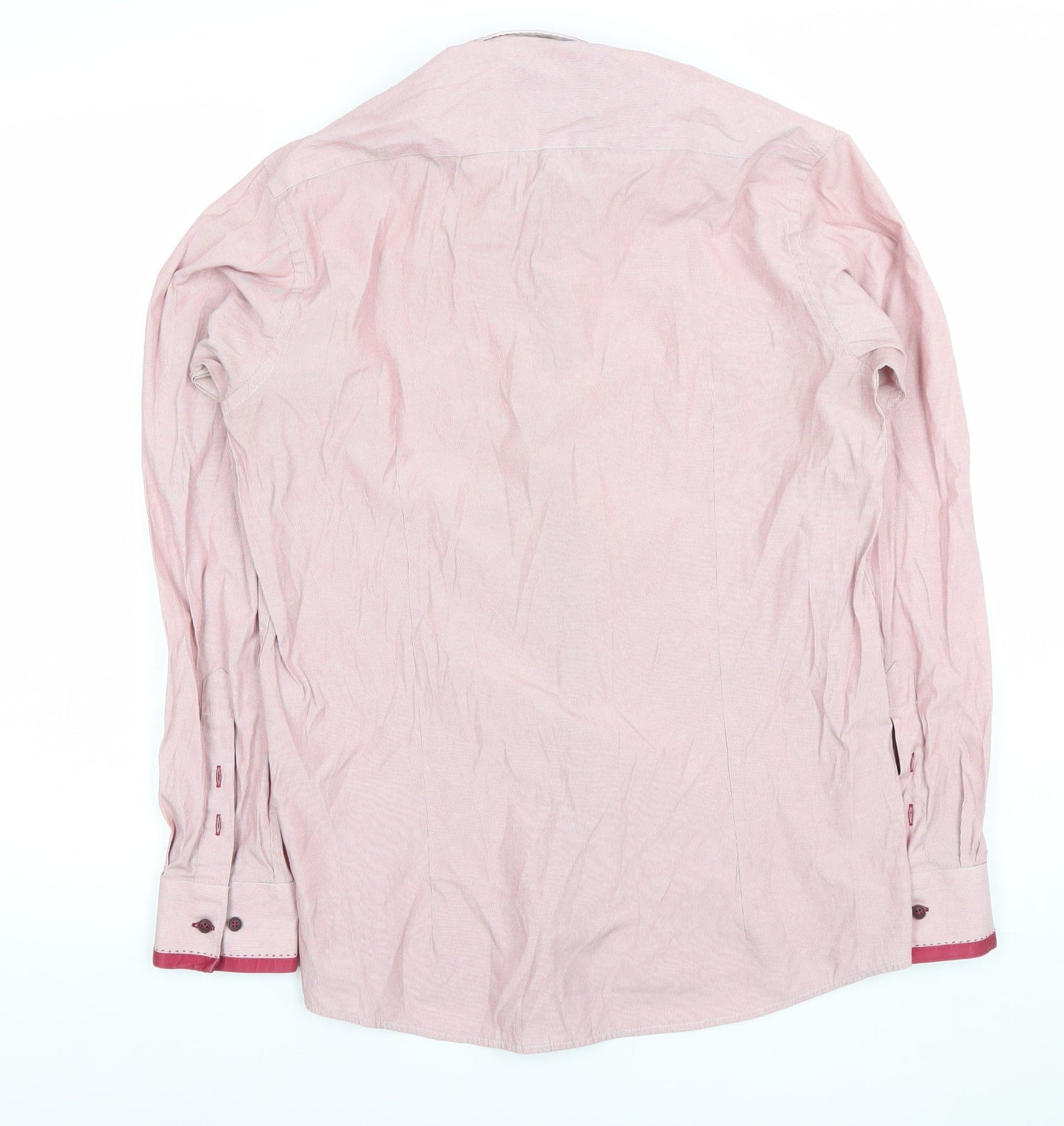 Mens UK Collar Size M Guide London Smart Pink  Dress Shirt