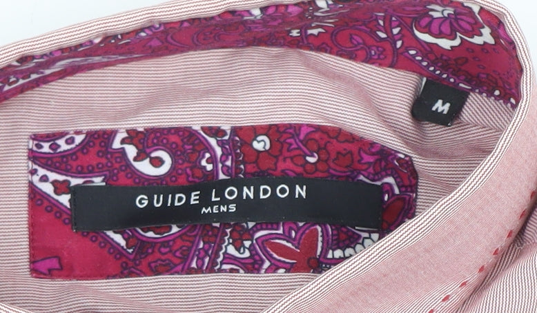 Mens UK Collar Size M Guide London Smart Pink  Dress Shirt