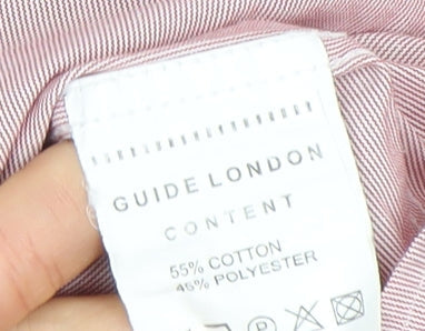 Mens UK Collar Size M Guide London Smart Pink  Dress Shirt