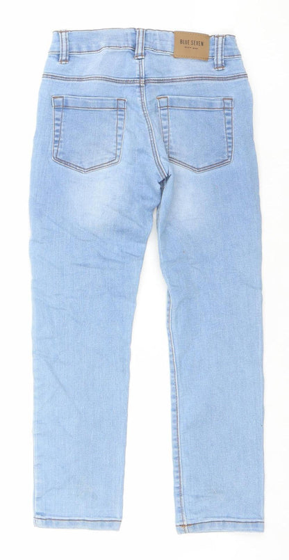 Girls UK Size 6 Years Blue Seven Regular Fit Skinny Jeans