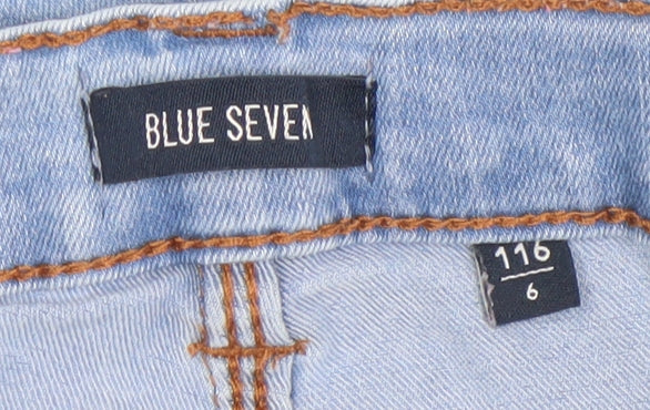 Girls UK Size 6 Years Blue Seven Regular Fit Skinny Jeans