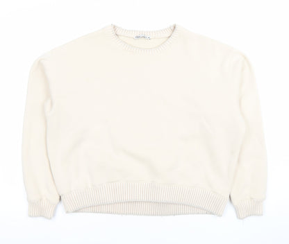 Womens UK Size S Zara Beige Pullover Sweatshirt