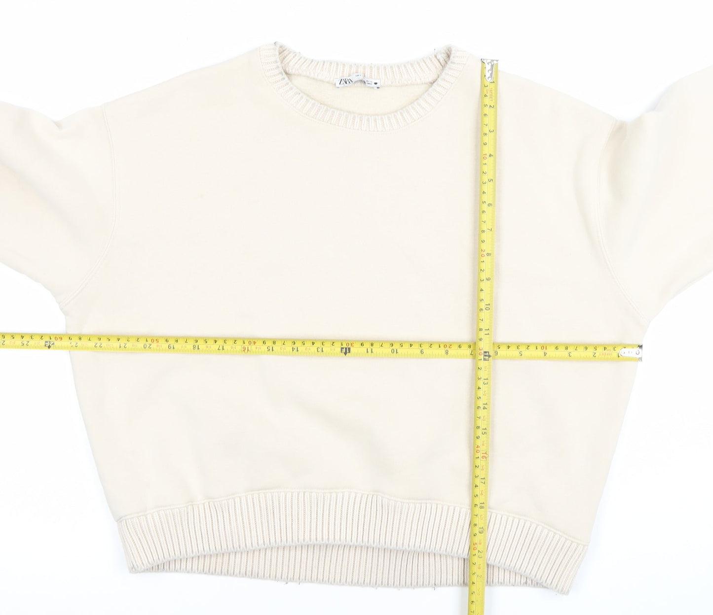 Womens UK Size S Zara Beige Pullover Sweatshirt