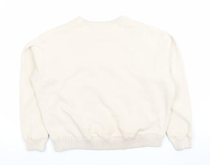 Womens UK Size S Zara Beige Pullover Sweatshirt