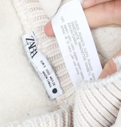 Womens UK Size S Zara Beige Pullover Sweatshirt