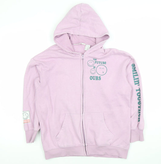 Girls UK Size 8-10 Years H&M Pink Full Zip Hoodie