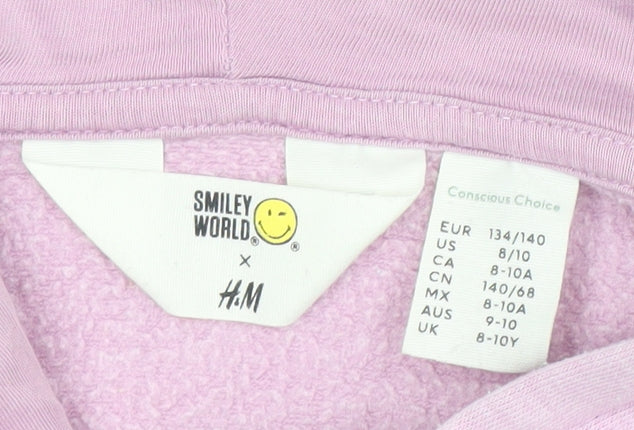 Girls UK Size 8-10 Years H&M Pink Full Zip Hoodie