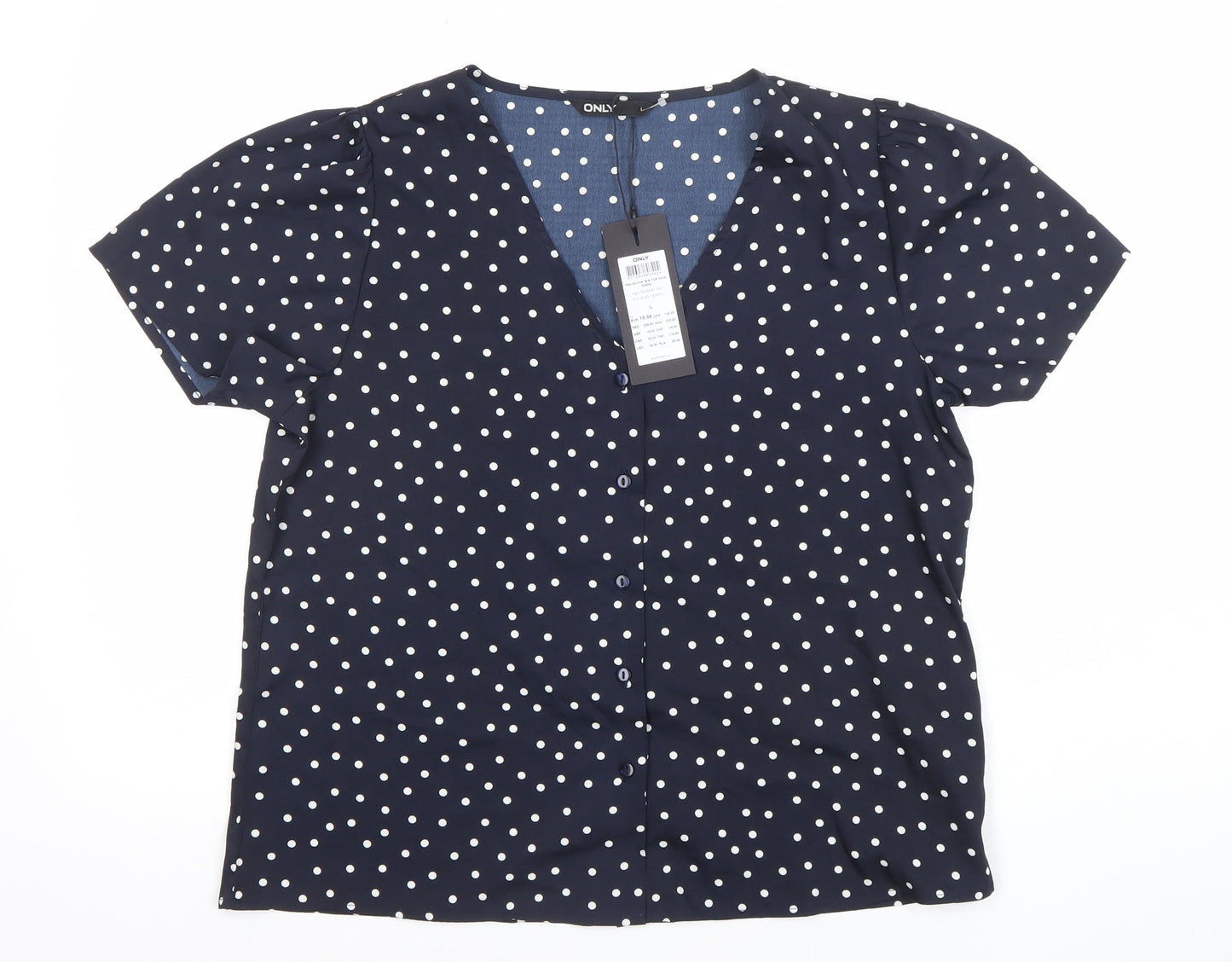 Womens UK Size L Only Blue Basic Blouse