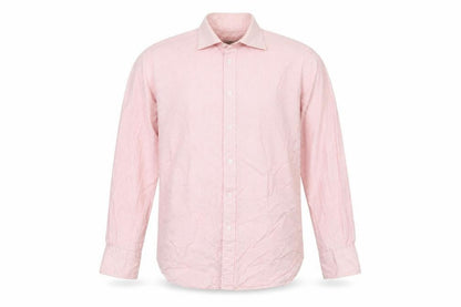 T.M. Lewin Men's Pink Check Cotton Long Sleeve Button-Up Shirt 15.5in Regular Fit