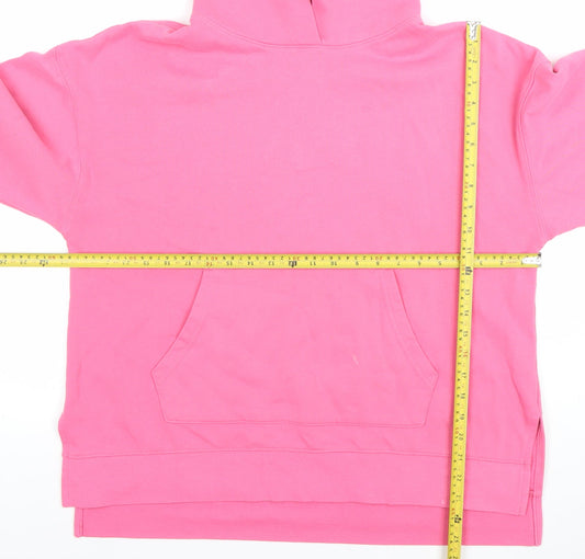 Dunnes Women Pink Pullover Hoodie Medium Fleece Lined Casual