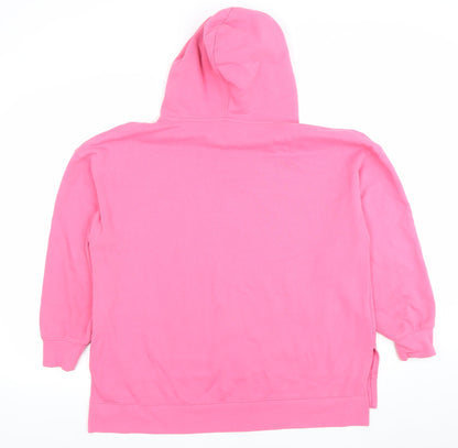 Dunnes Women Pink Pullover Hoodie Medium Fleece Lined Casual