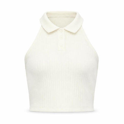 Womens UK Size 12 COLLUSION Ivory Cropped Polo